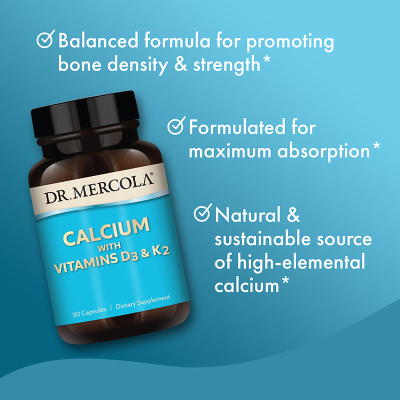 Dr. Mercola, Calcium with Vitamin D3 & K2, 30 capsules