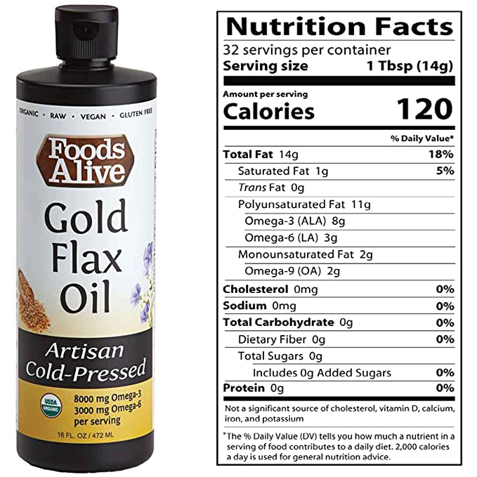 Foods Alive, Golden Flax Oil, 16oz