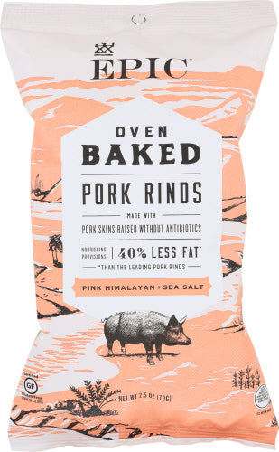 Epic, Artisanal Pork Rinds, Pink Himalayan Sea Salt, 2.5 oz