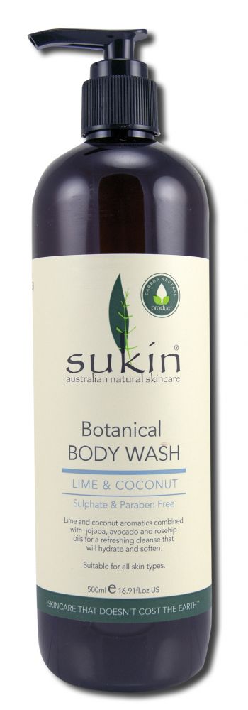Sukin, Botanical Lime & Coconut Body Wash, 16.9 fl. oz