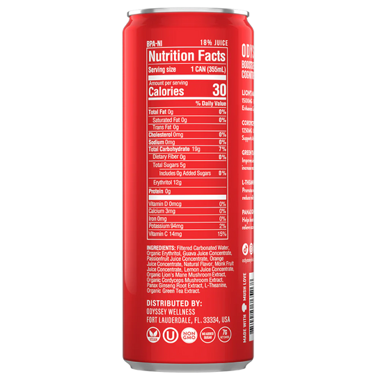 ODYSSEY ELIXIR, PASSION FRUIT, ORANGE & GUAVA, 12 oz