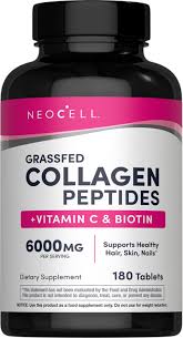Neocell, Grassfed Collagen Peptides + VitC and Biotin, 180 tabs