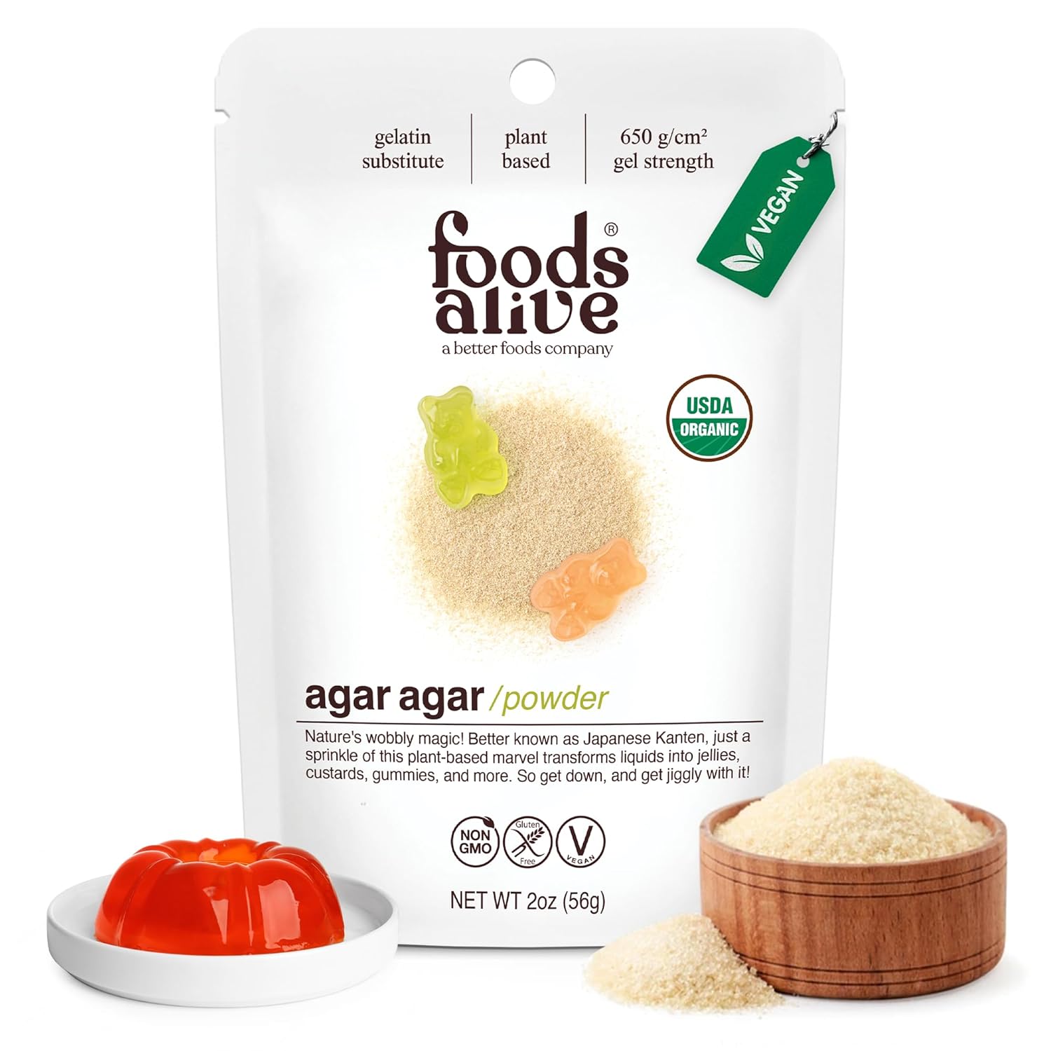 Foods Alive, Organic Agar Agar, 2 oz