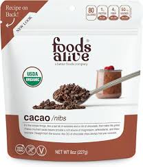 Foods Alive, Cacao Nibs Organic Raw, 8 oz
