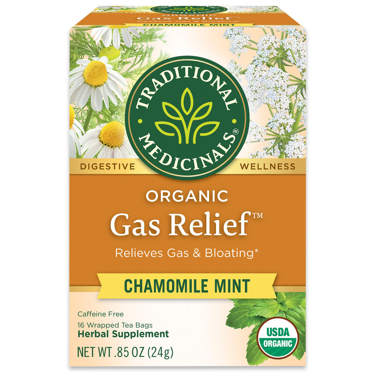 Traditional Medicinals, Gas Relief, 16 bags