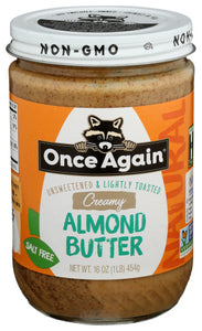 Once Again, Creamy Almond Butter, Lightly Toasted, 16OZ