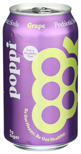 Poppi Soda, Prebiotic Soda Grape, 12 oz