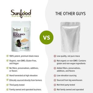 Sunfood, Organic Black Maca Powder Raw, 4 oz