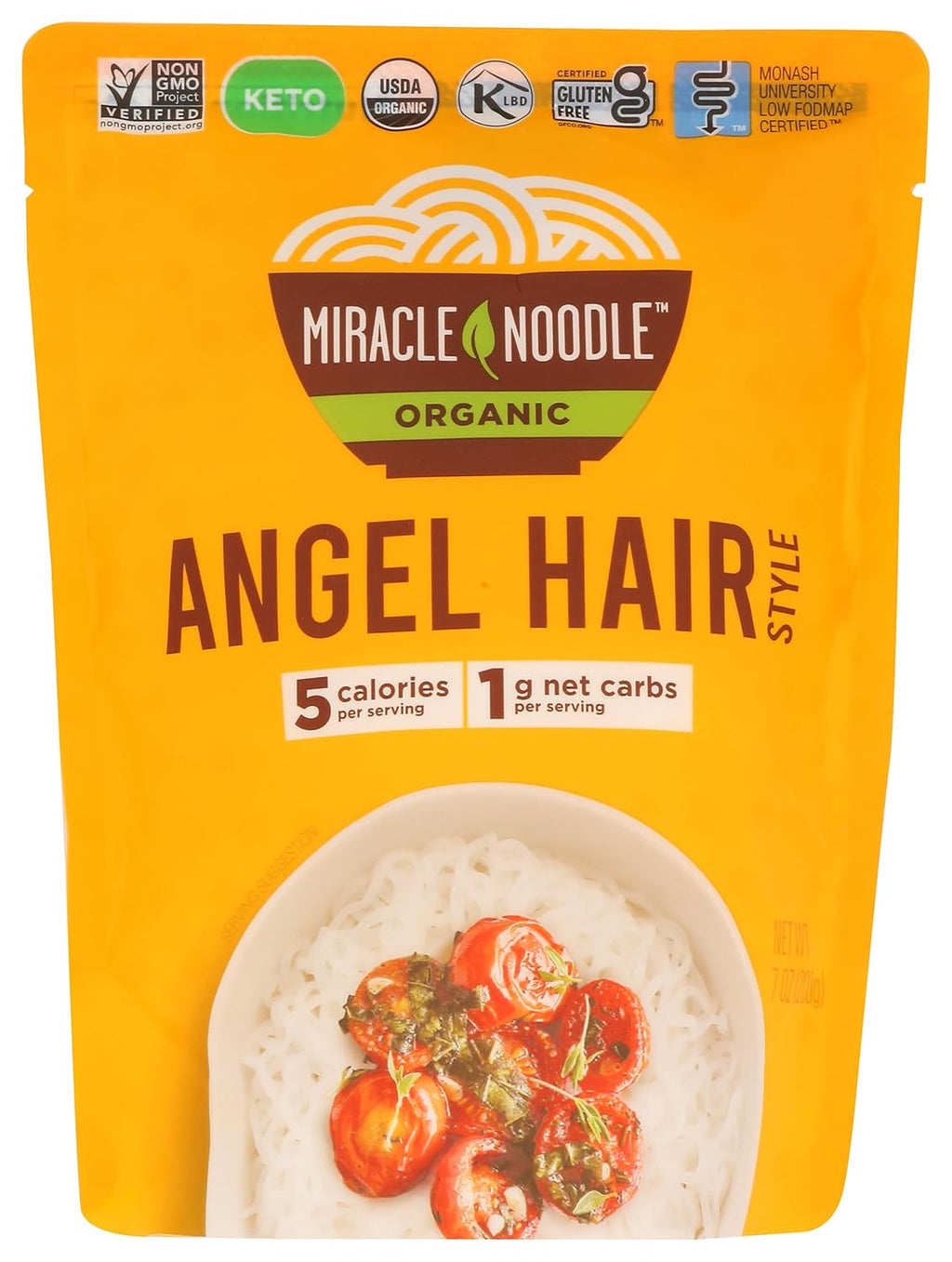 Miracle Noodle, Organic Plant Based Angel Hair Noodles, 7 OZ