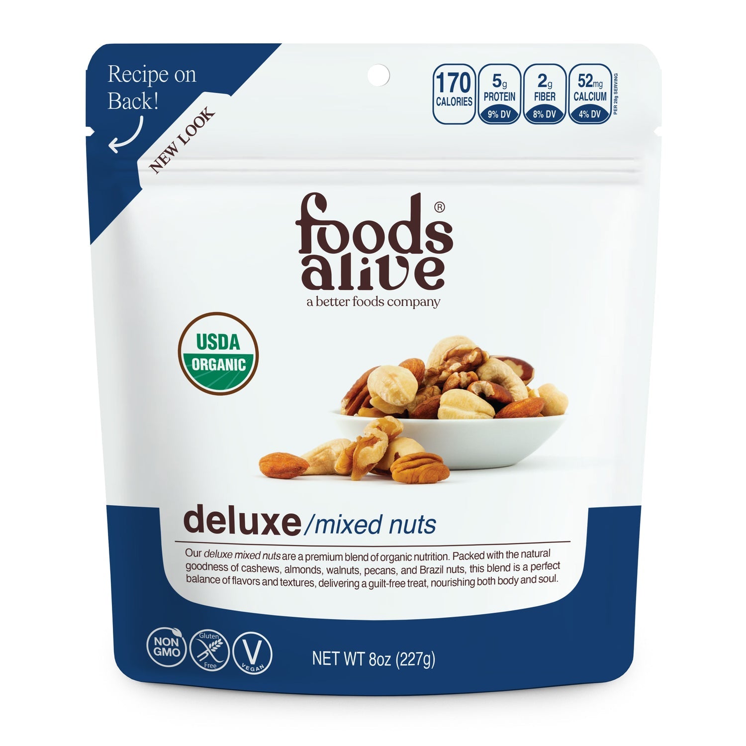 Foods Alive, Deluxe Mixed Nuts, 8 oz