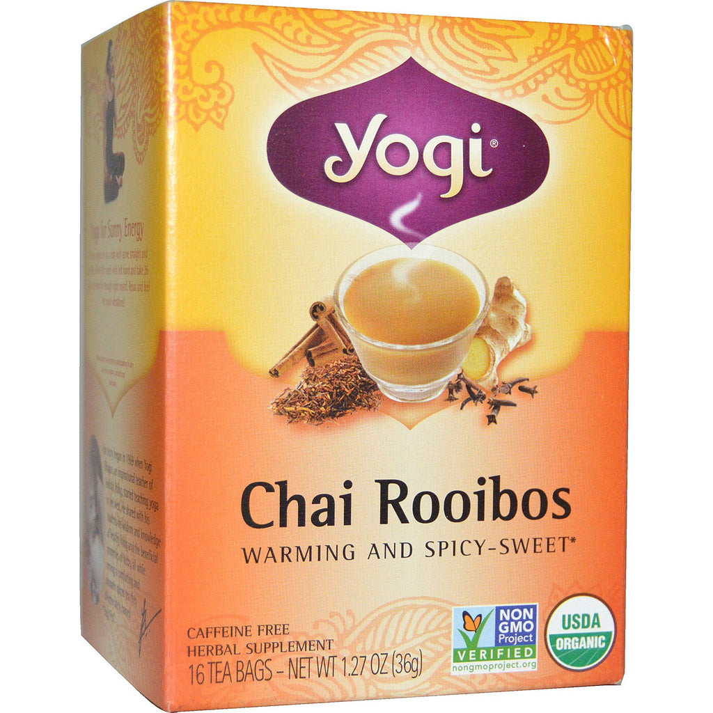 Yogi Tea, Chai Rooibos, Caffeine Free, 16 Tea Bags, 1.27 oz