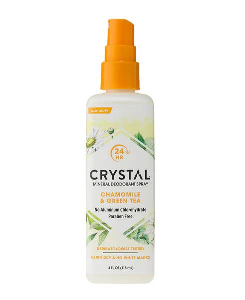 Crystal Body Deodorant Spray, Chamomile & Green Tea, 4 oz