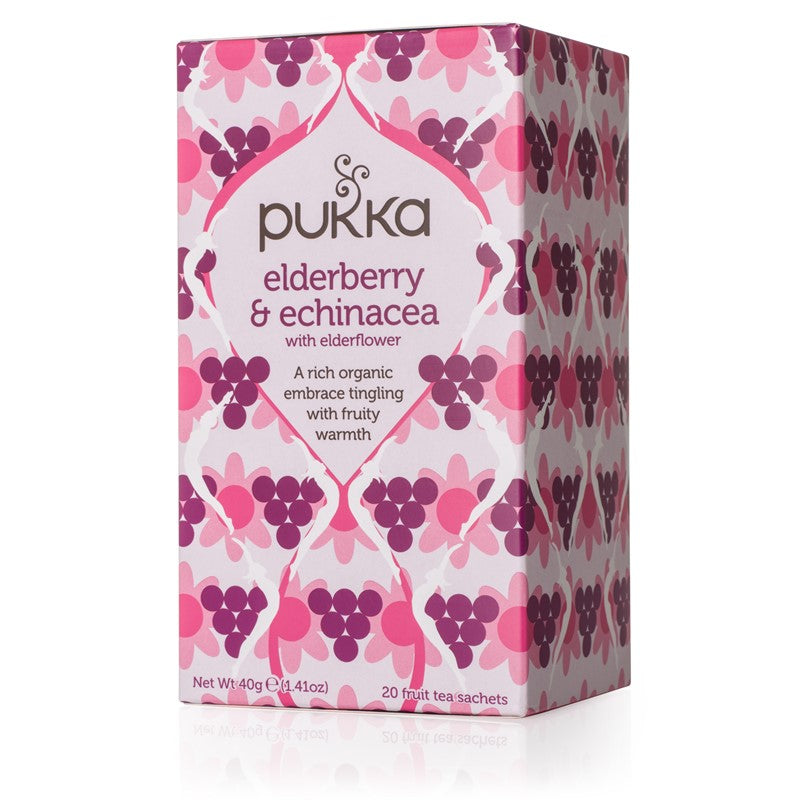 Pukka Herbs, Organic Super Fruity Tea, Elderberry & Echinaceas