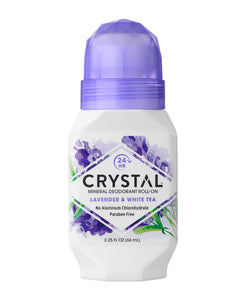 Crystal Body Deodorant Roll-On, Lavender & White Tea, 2.25 fl oz