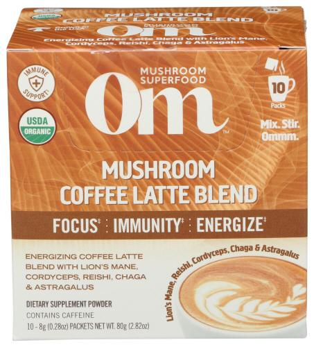 OM, Mushroom Coffee Latte, single pk