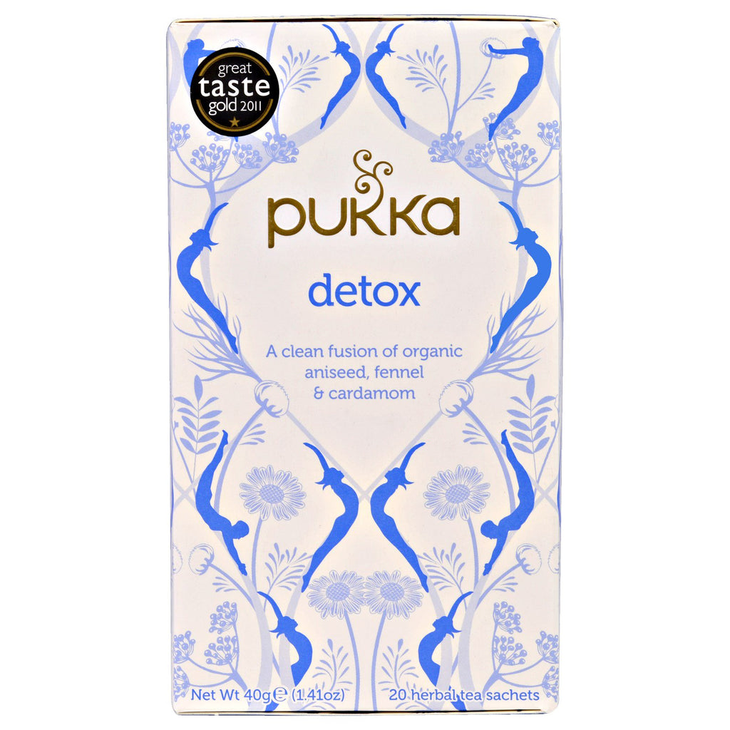 Pukka Herbs, Detox, Organic Aniseed, Fennel & Cardamom Tea, Caffeine Free, 20 Tea Sachets