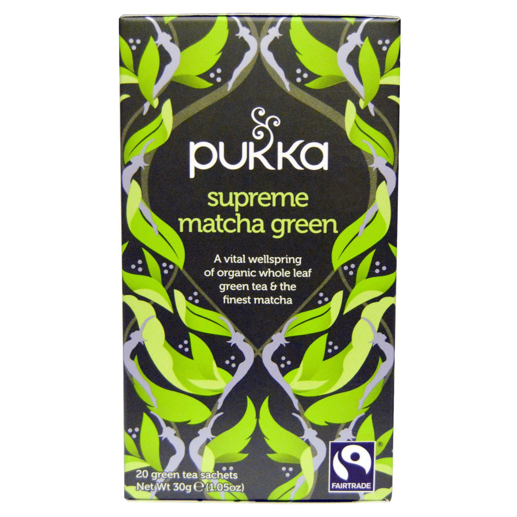 Pukka Herbs, Supreme Matcha Green, 20 Green Tea Sachets, 1.05 oz