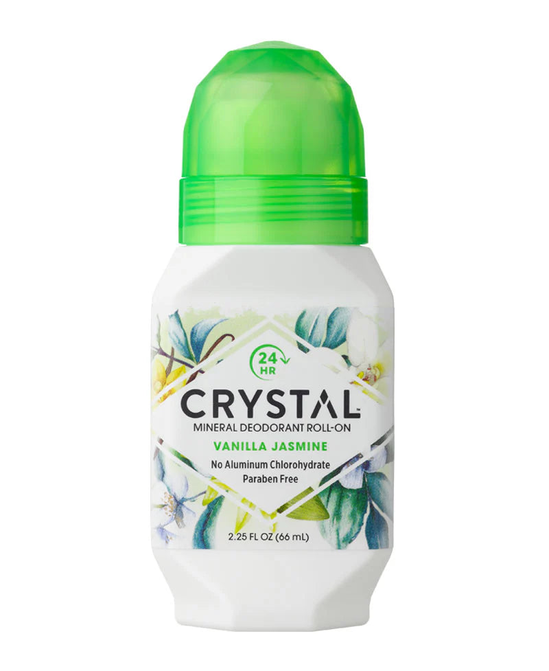 Crystal Body Deodorant Roll-On, Vanilla Jasmine, 2.25 fl oz