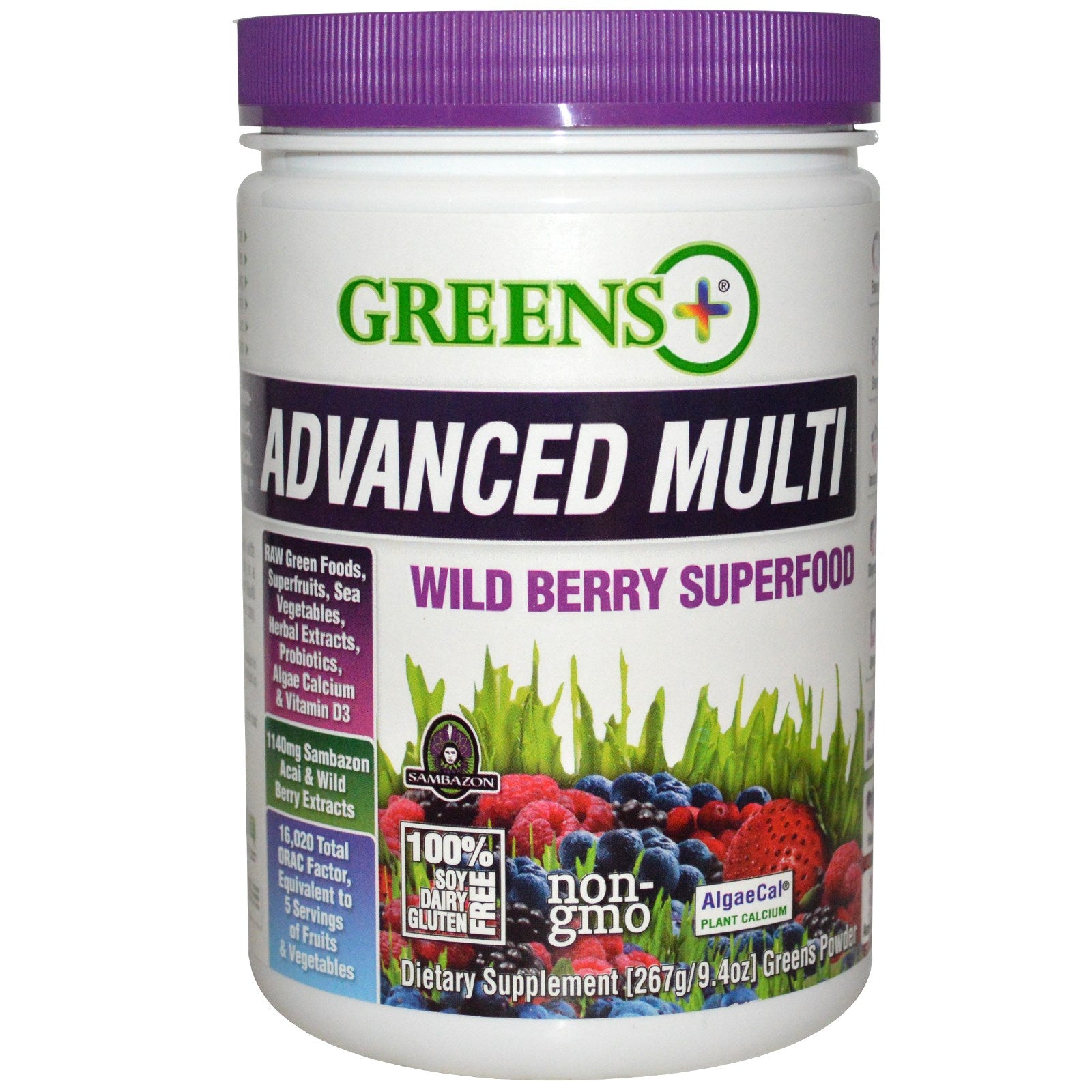 Greens Plus, Superfood Powder, Advanced Multi, Wild Berry Burst