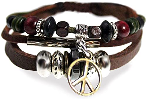 Yoga Jewellery, Peace Drop Leather  Bracelet
