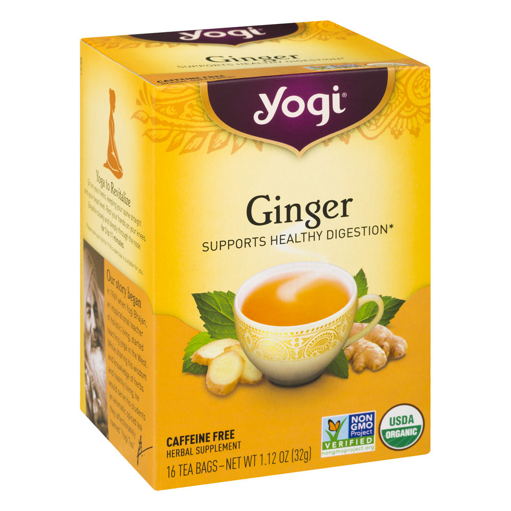 Yogi Tea, Ginger, Caffeine Free, 16 Tea Bags, 1.12 oz