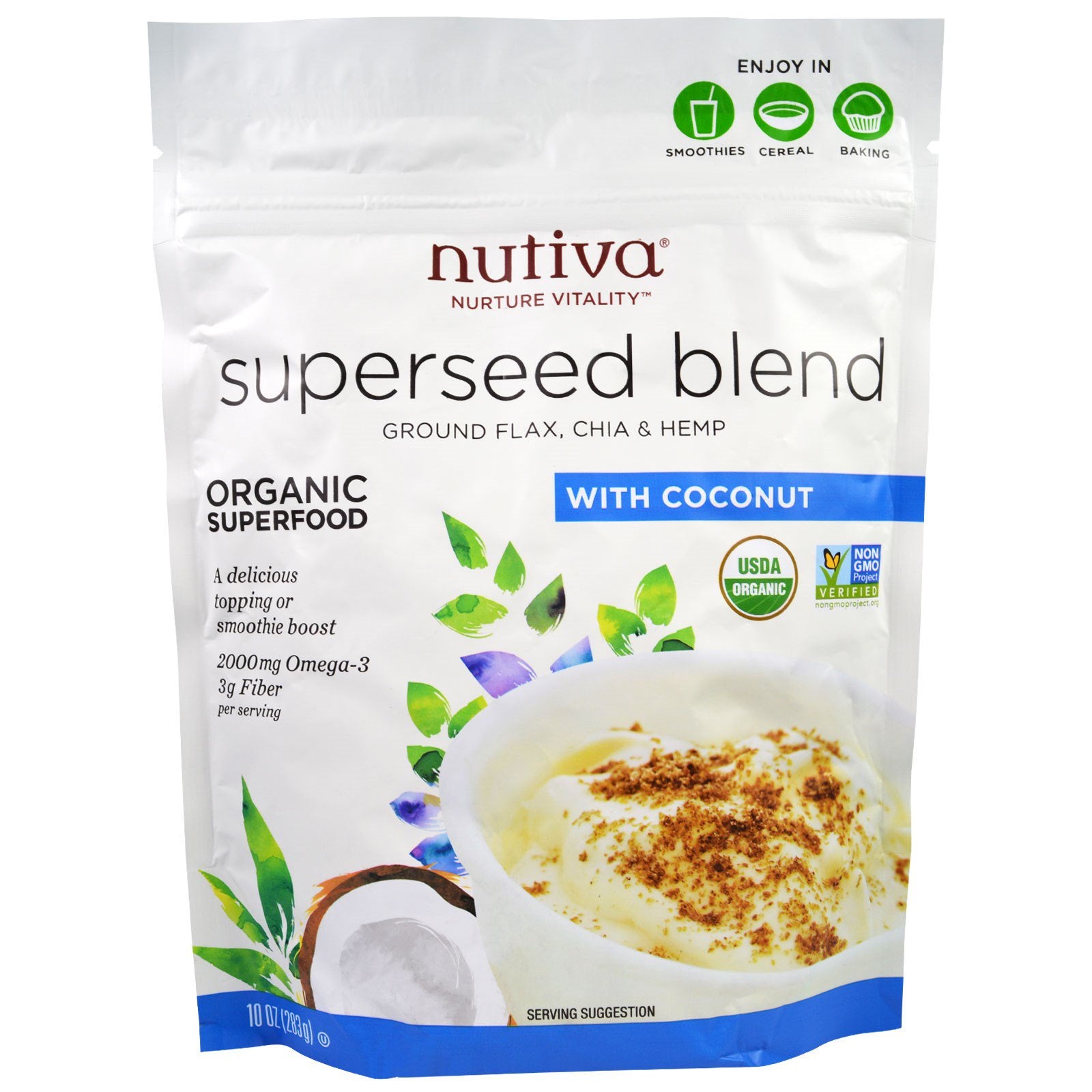Nutiva, Organic Superseed Blend with Coconut, 10 oz