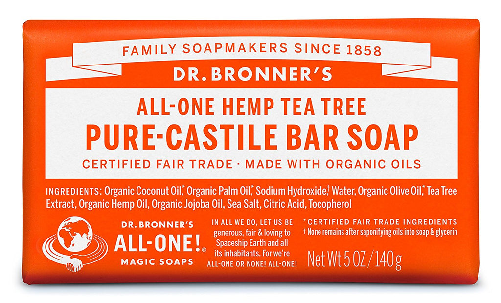 Dr. Bronner's Magic Soaps, Hemp Tea Tree, Pure Castile Soap, 5 oz BAR