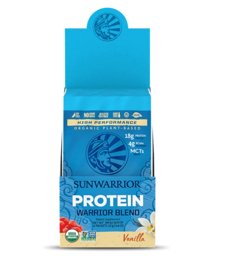 Sun Warrior, Protein Powder Raw, Plant-Based, Warrior Blend, Vanilla, single pk