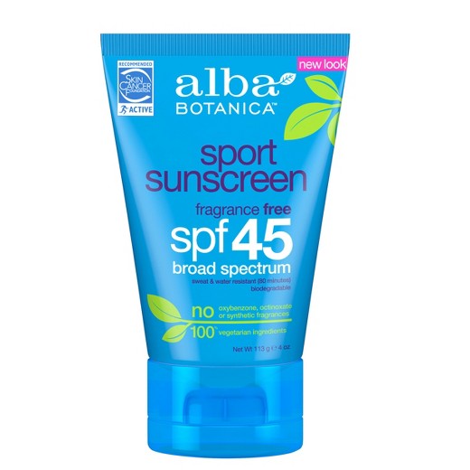 Alba Botanica, Sport Mineral Suncreen, SPF 45, 4 oz