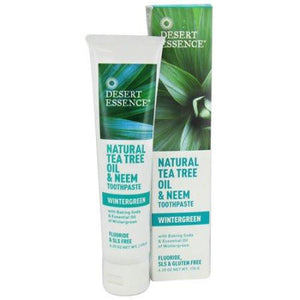 Desert Essence, Natural Tea Tree Oil & Neem Toothpaste, Wintergreen