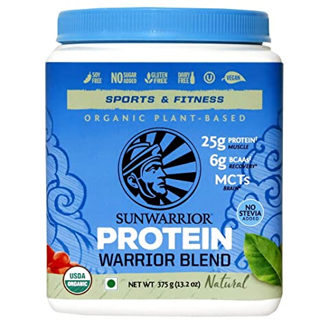 Sun Warrior,  Protein Powder Raw, Plant-Based, Warrior Blend, Natural, 375G