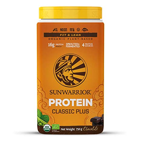 Sun Warrior, Protein Powder Raw, Plant-based, Classic Plus, Chocolate, 750G