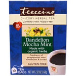 Teeccino, Herbal Coffee, Dandelion Mocha Mint, Caffeine Free, 10 Tee Bags, 2.12 oz