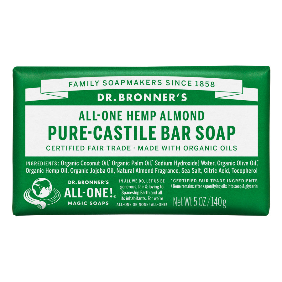 Dr. Bronner's Magic Soaps, Pure Castile Soap, Hemp Almond, 5 oz BAR