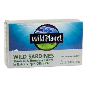 Wild Planet, Sardines Skinless & Boneless in EVOO, 4.25 oz