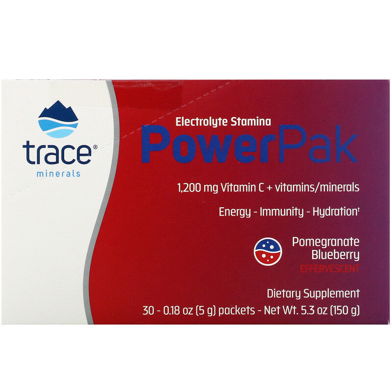 Trace Minerals Research, Electrolyte Stamina, PowerPak Pomegranate Blueberry, 1200 mg, 30 Packets