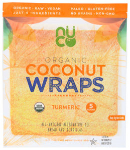 Nuco, Organic Coconut Wraps, Turmeric 5 ct
