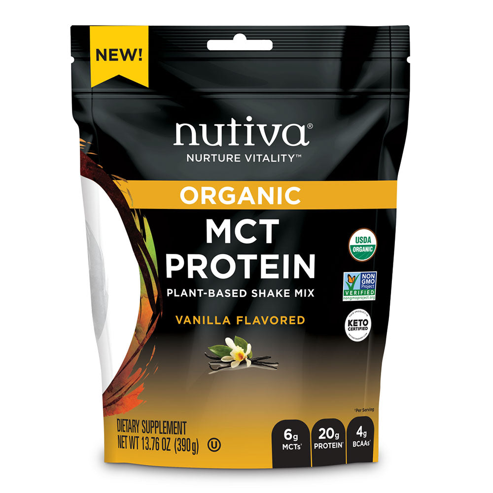 Nutiva, MCT Protein Plant-Based Shake Mix, Vanilla 13.76 oz.