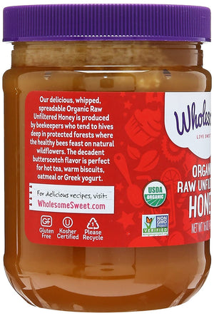 Wholesome Sweeteners, Organic Raw Unfiltered Honey, 16 oz