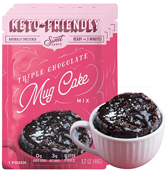 Sweet Logic, Keto Chocolate Mug cake, Single Packet, 1.7 oz