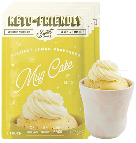 Sweet Logic, Keto Lemon Poppyseed Mug cake, Single Packet, 1.7 oz