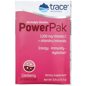 Trace Minerals Research, Electrolyte Stamina PowerPak Cranberry, 1200 mg, single Packet