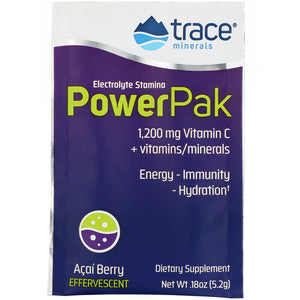 Trace Minerals Research, Electrolyte Stamina PowerPak Acai Berry, 1200 mg, single Packet