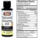 Foods Alive, Natural Cold-Pressed Sesame Oil, 8 oz