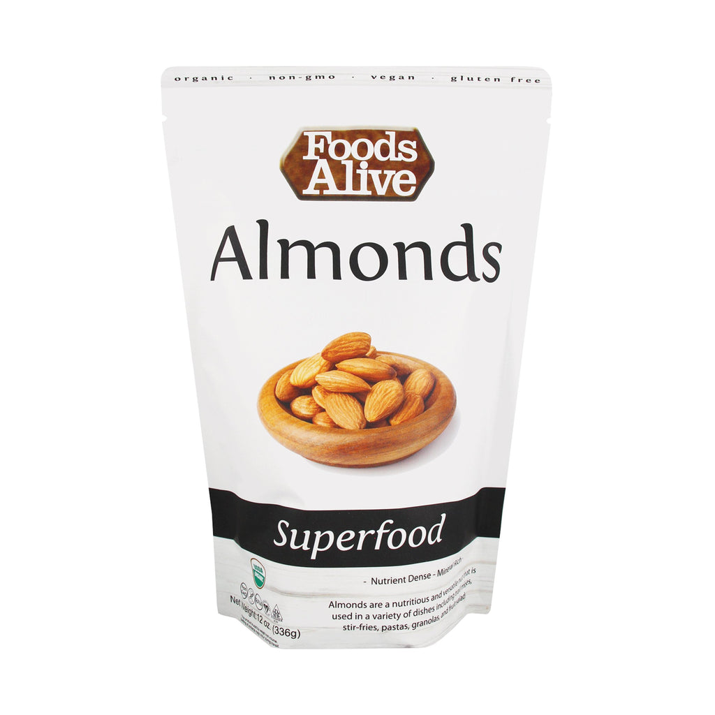 Foods Alive, Organic Almonds, 12 oz