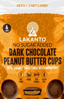 Lakanto, Dark Chocolate Peanut Butter Cups, 3.17 oz