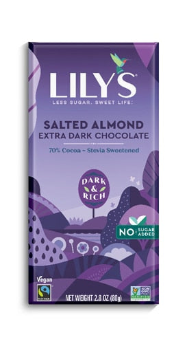 Lily's Dark Chocolate with Stevia Salted Almond -- 2.8 oz