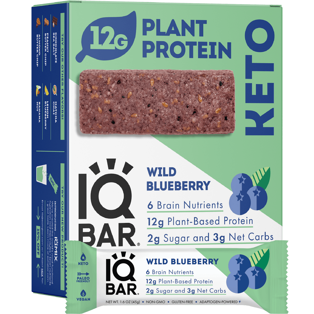 IQBAR, Vegan, Keto Wild Blueberry, 1.6 oz
