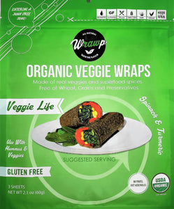 WrawP Foods, Organic Veggie Wraps, Veggie Life Mini, 2.1 oz