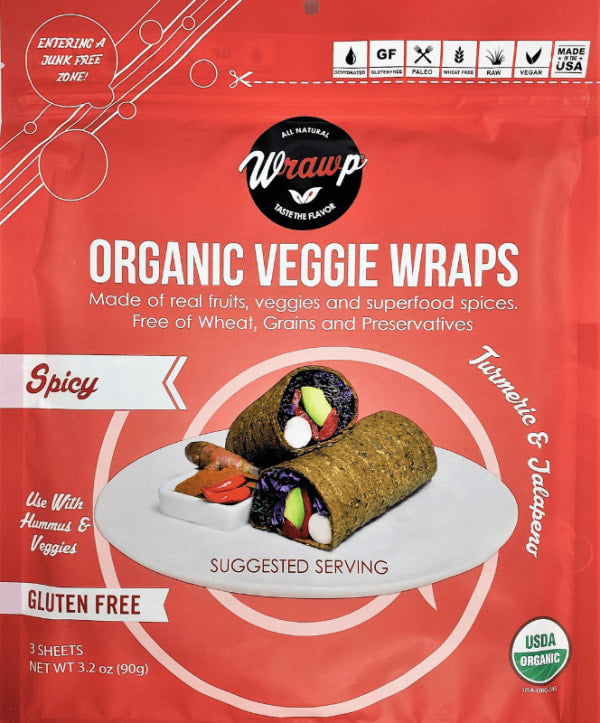 WrawP Foods, Organic Veggie Wraps, Spicy, 3.2 oz